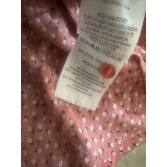 Rolla’s M Rayon Printed Tulip Mini Dress Coral Pink Button - Picture 7 of 10